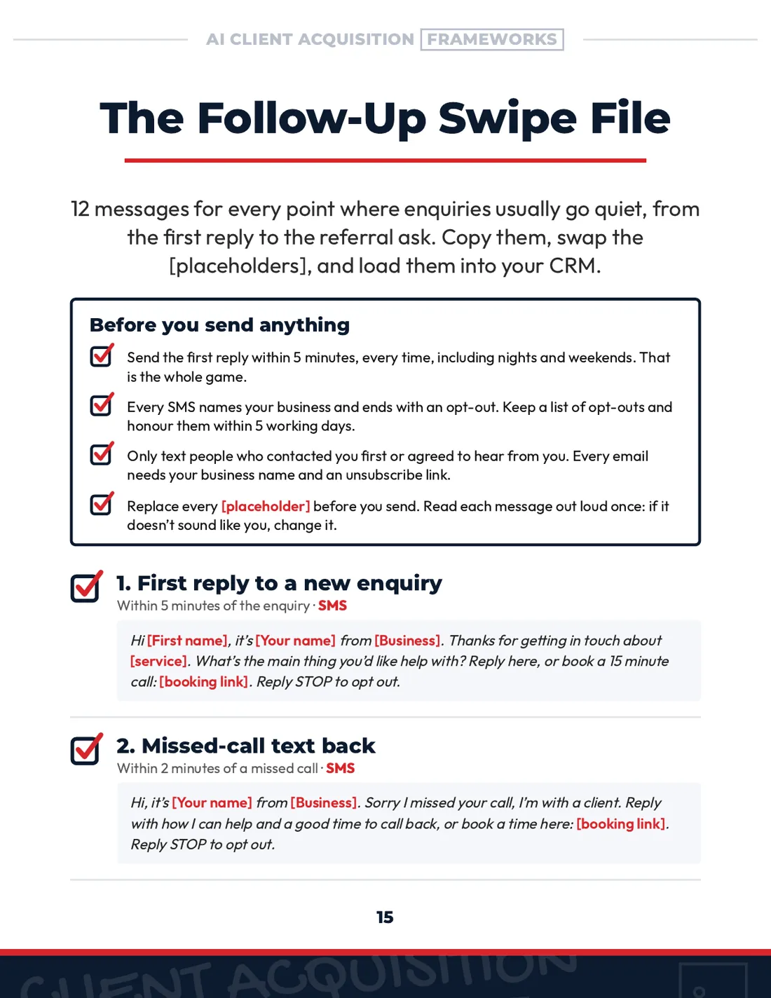 Page 15: The 12-Message Swipe File