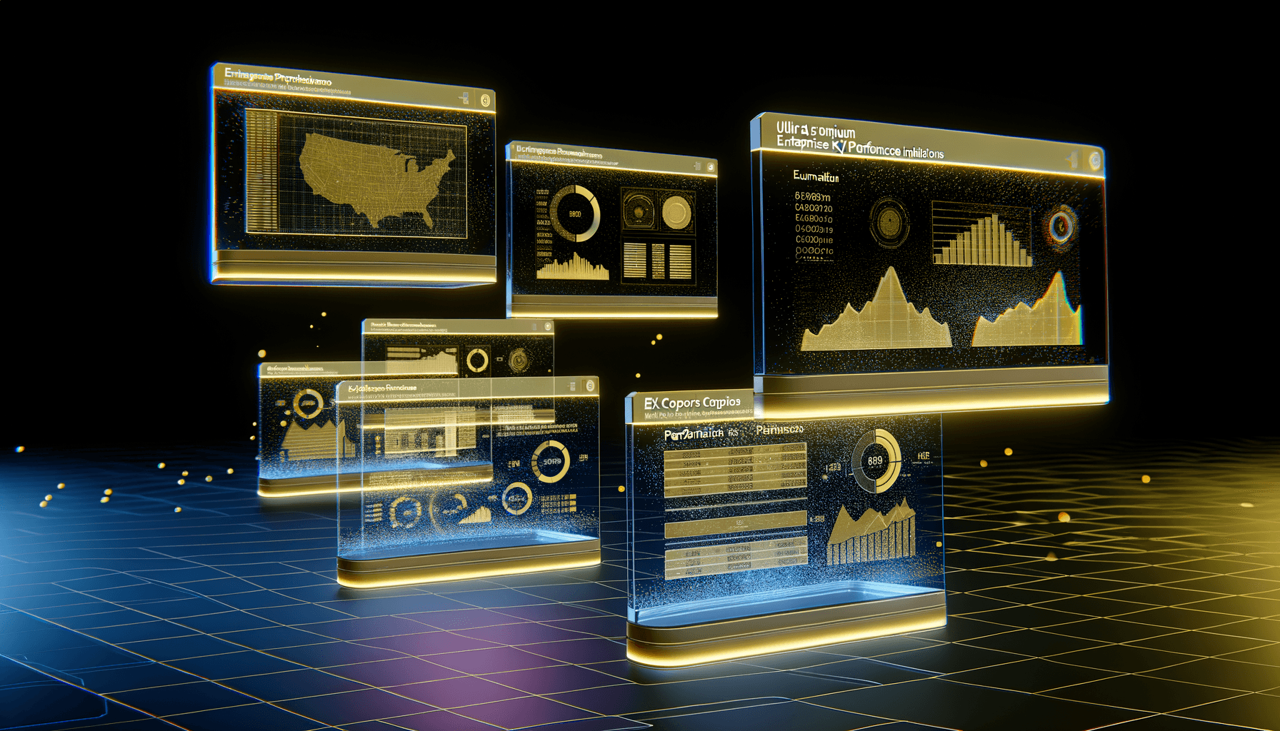 Data analytics dashboard showing enterprise AI performance metrics